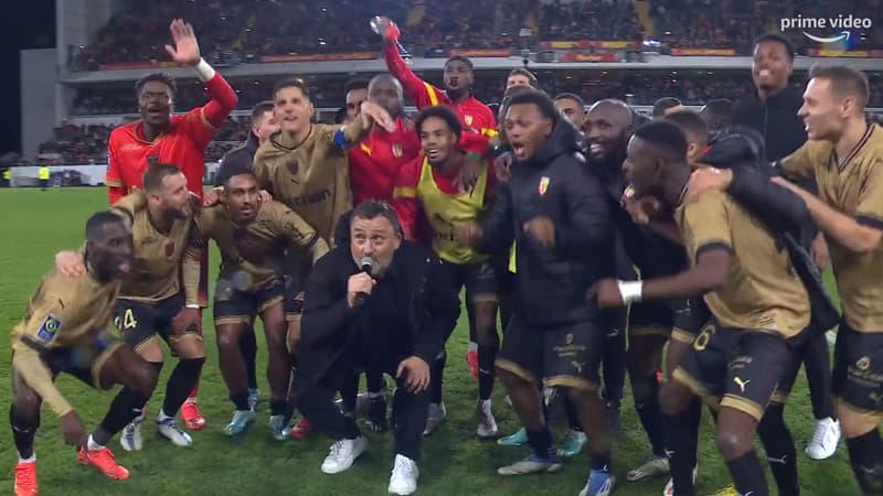 Lens-PSG: "On les a chicotés", Haise lance le chant de la victoire avec ses joueurs devant les supporters