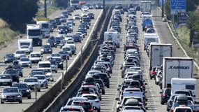 Embouteillages près de Vienne, dans le sud-est de la France le 4 août 2018