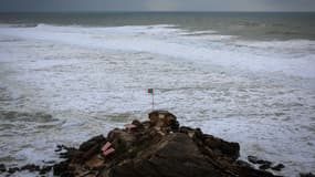 Forte houle en raison de la tempête Ciaran, à Torres Vedras, au large du Portugal, le 3 novembre 2023