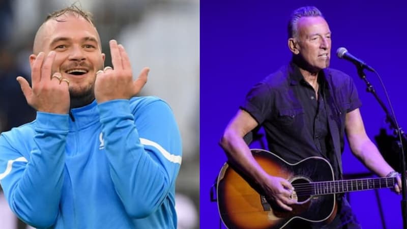 Le rappeur Jul et le chanteur Bruce Springsteen.