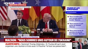 Sommet à la Maison-Blanche: "Nous sommes unis autour de l'Ukraine", affirme Emmanuel Macron 