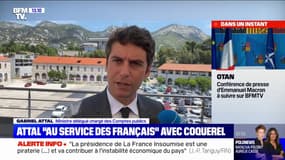 Gabriel Attal, ministre des comptes publics, affirme qu'il travaillera "au service des Français" avec Éric Coquerel, président de la Commission des Finances 