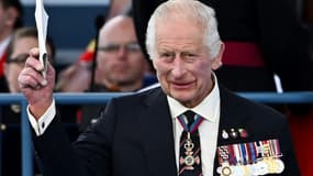 Le roi Charles préside une cérémonie à Portsmouth, dans le sud de l'Angleterre, le 5 juin 2024
