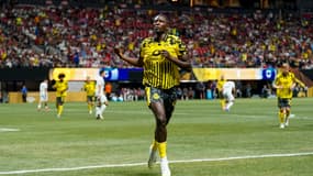 Serhou Guirassy célèbre son but lors du match Dortmund-Monterrey (2-1, Coupe du monde des clubs), le 1er juillet 2025