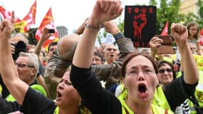 Une manifestation de gilets jaunes