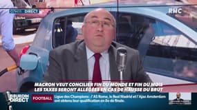 Emmanuel Lechypre, éditorialiste à BFM Business: "En 2019, s'il y a une flambée du prix du pétrole, le maximum que vous pouvez espérer d'allègement des taxes, c'est 6 centimes sur un litre d'essence." 