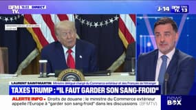 Droits de douane: "50 %, c'est insoutenable", indique Laurent Saint-Martin, ministre délégué chargé du Commerce extérieur