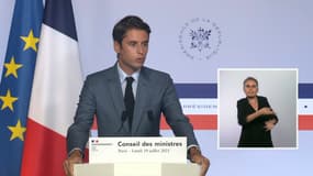 Gabriel Attal à l'issue du Conseil des ministres