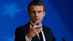 Emmanuel Macron lors du sommet européen à Bruxelles, le 18 octobre 2019