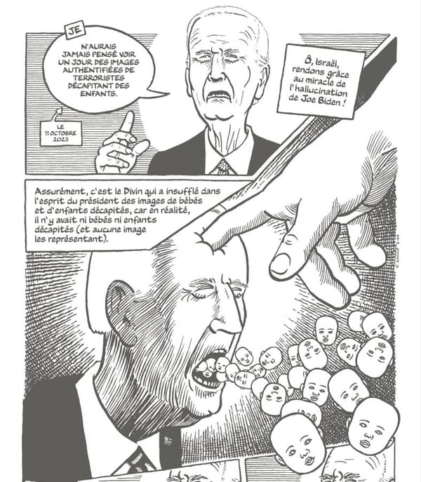 Une planche de la BD "Guerre à Gaza" de Joe Sacco Une planche de la BD "Guerre à Gaza" de Joe Sacco