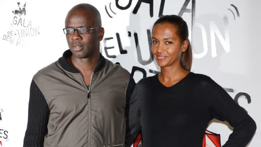 Lilian Thuram et son ex-compagne Karine Le Marchand, en novembre 2012.