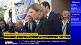 "Les institutions sont debout": Yaël Braun-Pivet s'exprime lors d'un hommage aux victimes du 7-Octobre