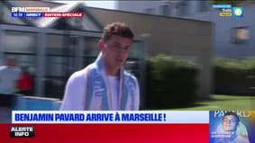 L'arrivée de Benjamin Pavard à Marseille, accueilli par plusieurs dizaines de supporters olympiens