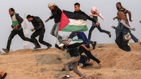 Des affrontements le long de la frontière entre Israël et la bande de Gaza, le 30 novembre 2018.