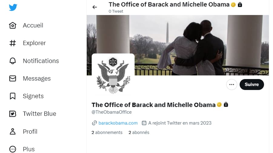 Le compte Twitter "Le bureau de Barack et Michelle Obama" Le compte Twitter "Le bureau de Barack et Michelle Obama"