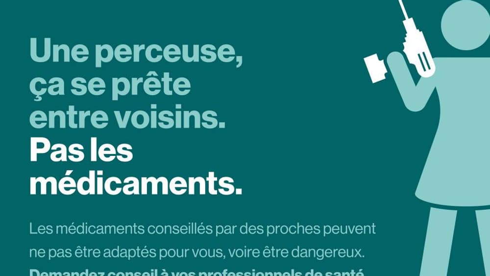 Une affiche mise en place par l'ANSM pour sa campane de prévention Une affiche mise en place par l'ANSM pour sa campane de prévention