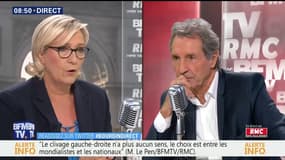 Marine Le Pen au sujet de l' #Aquarius: "Ce sont les complices des passeurs. Ils font de la traite d'êtres humains." #BourdinDirect 