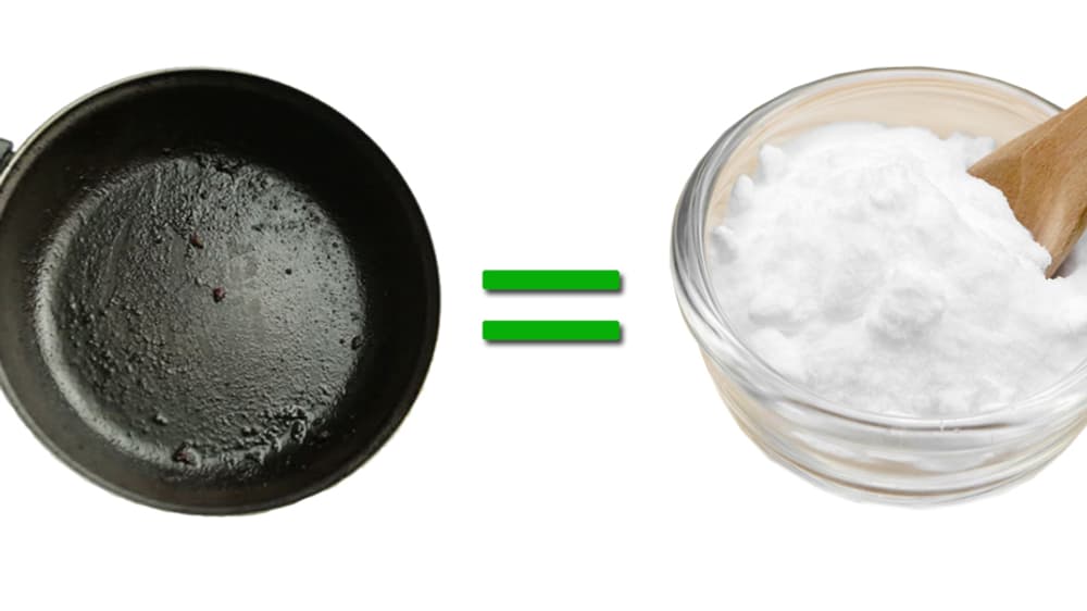 Bicarbonate de soude poêle brûlée Bicarbonate de soude poêle brûlée