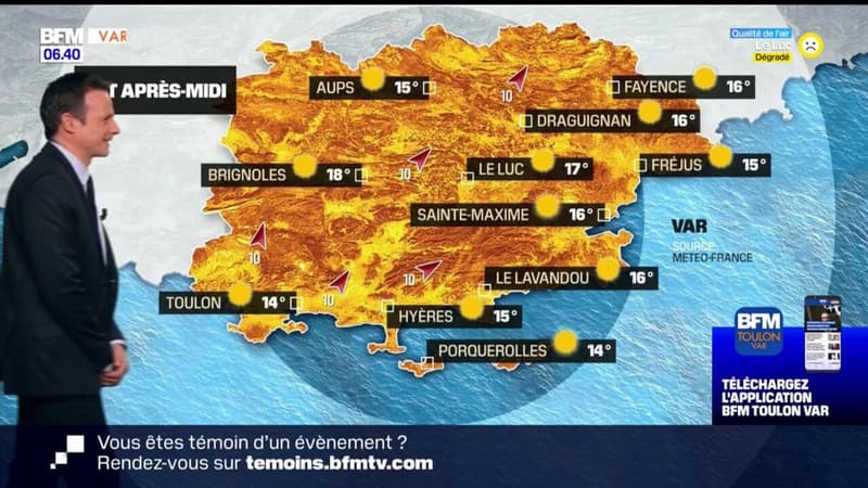 Météo Var: des températures hautes ce mardi et un soleil omniprésent, 18°C à Brignoles