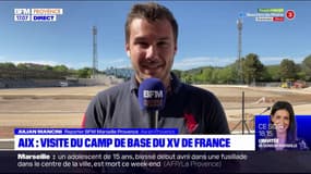 Aix-en-Provence: visite du camp de base du XV de France, lors de la Coupe du Monde 2023
