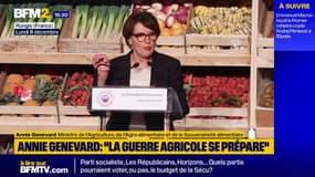 Souveraineté alimentaire: "La guerre agricole se prépare", alerte la ministre Annie Genevard