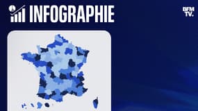 La carte de la densité des médecins pour 100.000 habitants en France au 1er janvier 2025, département par département. 
