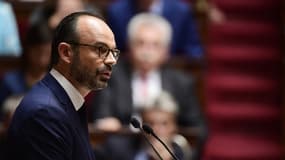 Edouard Philippe lors de son discours de politique générale devant le Congrès à Versailles près de Paris le 4 juillet 2017