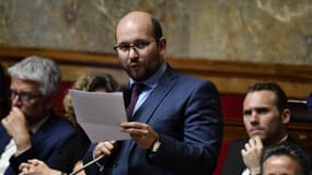 Le député LaREM Ludovic Mendes prend la parole lors d'une séance de questions au gouvernement, le 22 mai 2018, à l'Assemblée nationale.
