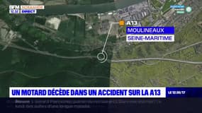 Seine-Maritime: un motard est mort dans un accident sur l'A13, neuf véhicules impliqués