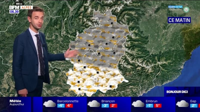 Météo dans les Alpes: de la grisaille et de la neige en faible quantité, -5°C à Barcelonnette 