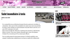 Le groupe IAATA (Information anti autoritaire Toulouse et alentours) a revendiqué l'incendie de plusieurs Tesla dans une concession près de Toulouse dans la nuit du 2 au 3 mars 2025.