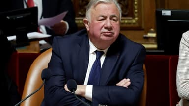 Le président du Sénat Gérard Larcher le 28 février 2024 à la chambre haute à Paris