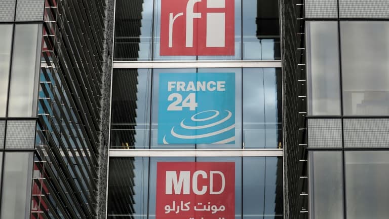 Au siège du groupe France Médias Monde (FMM), à Issy-les-Moulineaux, dans la banlieue de Paris, le 9 avril 2019 