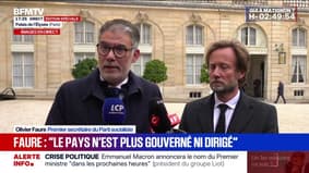 Fin de la réunion à l'Élysée: pour Olivier Faure (PS), Emmanuel Macron devra nommer un Premier ministre "en son âme et conscience" 