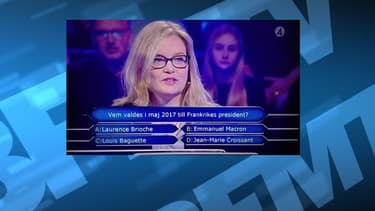 Une question sur le président français posée dans la version suédoise de "Qui veut gagner des millions"