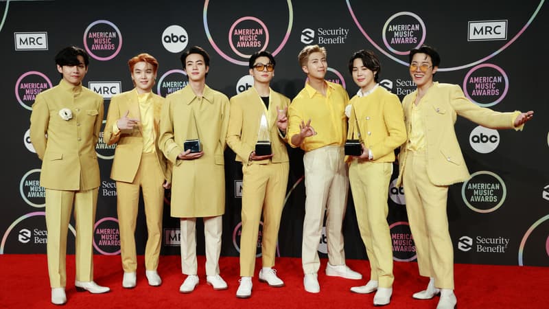 Le groupe BTS aux American Music Awards, le 21 novembre 2021.