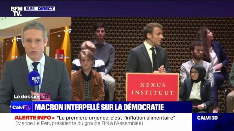 Emmanuel Macron interrompu à La Haye par des manifestants: le reporter de BFMTV a recueilli la réaction du président