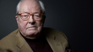 Portrait de Jean-Marie Le Pen le 2 février 2022 à Rueil-Malmaison (Hauts-de-Seine)