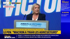 "Je ne regrette pas la censure", assure Marine Le Pen lors de son meeting dans l'Eure