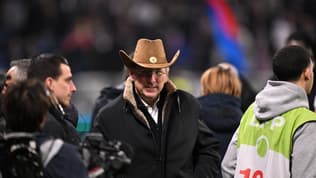 John Textor avec son chapeau de cowboy avant le match entre l'OL et le PSG (23 février 2025)
