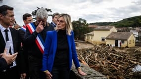 La ministre de la Transition écologique Agnès Pannier-Runacher, lors d'un déplacement à Limony, en Ardèche, le 18 octobre 2024.