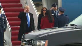 Donald et Melania Trump arrivent à Washington DC, le 19 janvier. 