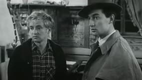 Les acteurs Oskar Werner (à gauche) et Henri Serre (à droite) dans le film "Jules et Jim" de François Truffaut.
