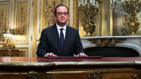 François Hollande juste avant ses voeux du 31 décembre 2014.