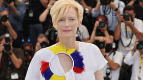 Tilda Swinton le 16 juillet 2021 au festival de Cannes