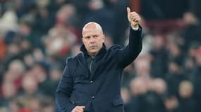 Arne Slot lors de la victoire de Liverpool face à Lille (2-1, Ligue des champions), le 21 janvier 2025