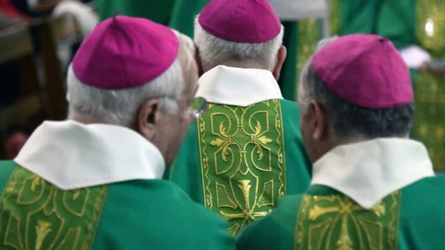 Des évêques réunis à Lourdes le 5 novembre 2019 pour l'assemblée plénière de la Conférence des évêques de France