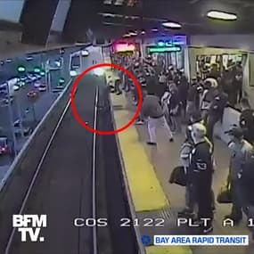 Cet homme a été sauvé in extremis du passage d'un train
