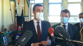 Le ministre de la Santé Olivier Véran et le maire de Nice le samedi 20 février.