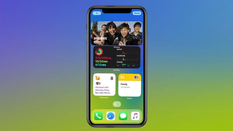 Capture d'écran d'iOS 14